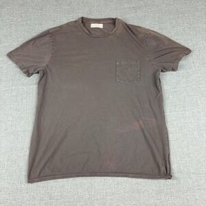 M. SINGER Shirt Mens Medium Brown Pocket Crewneck Cotton Tee Made In USA
